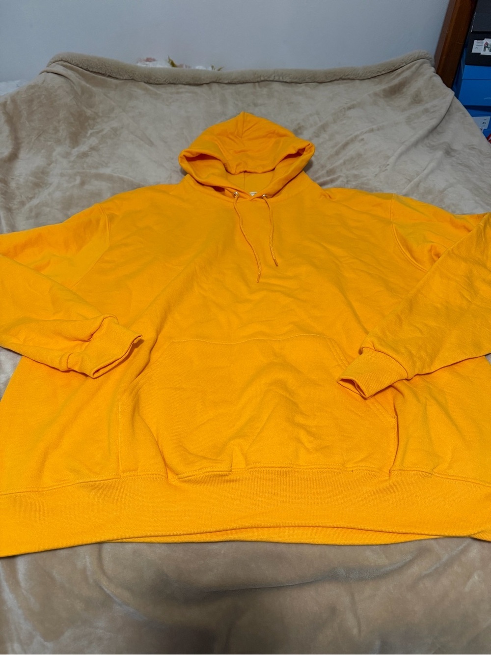 NWOT Champion Eco Authentic Bright Orange Yelllow Hooded Sweatshirt Men’s XL